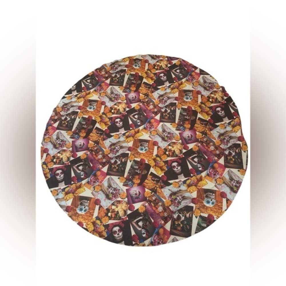 Day of the Dead Round Tablecloth - Multicolor Party Decor Dia De Los Muertos